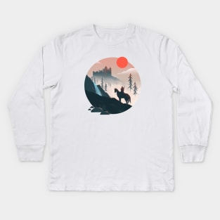 Geralt on the Ride Kids Long Sleeve T-Shirt